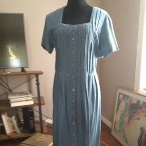 Vintage Denim Maxi Dress | Size 10